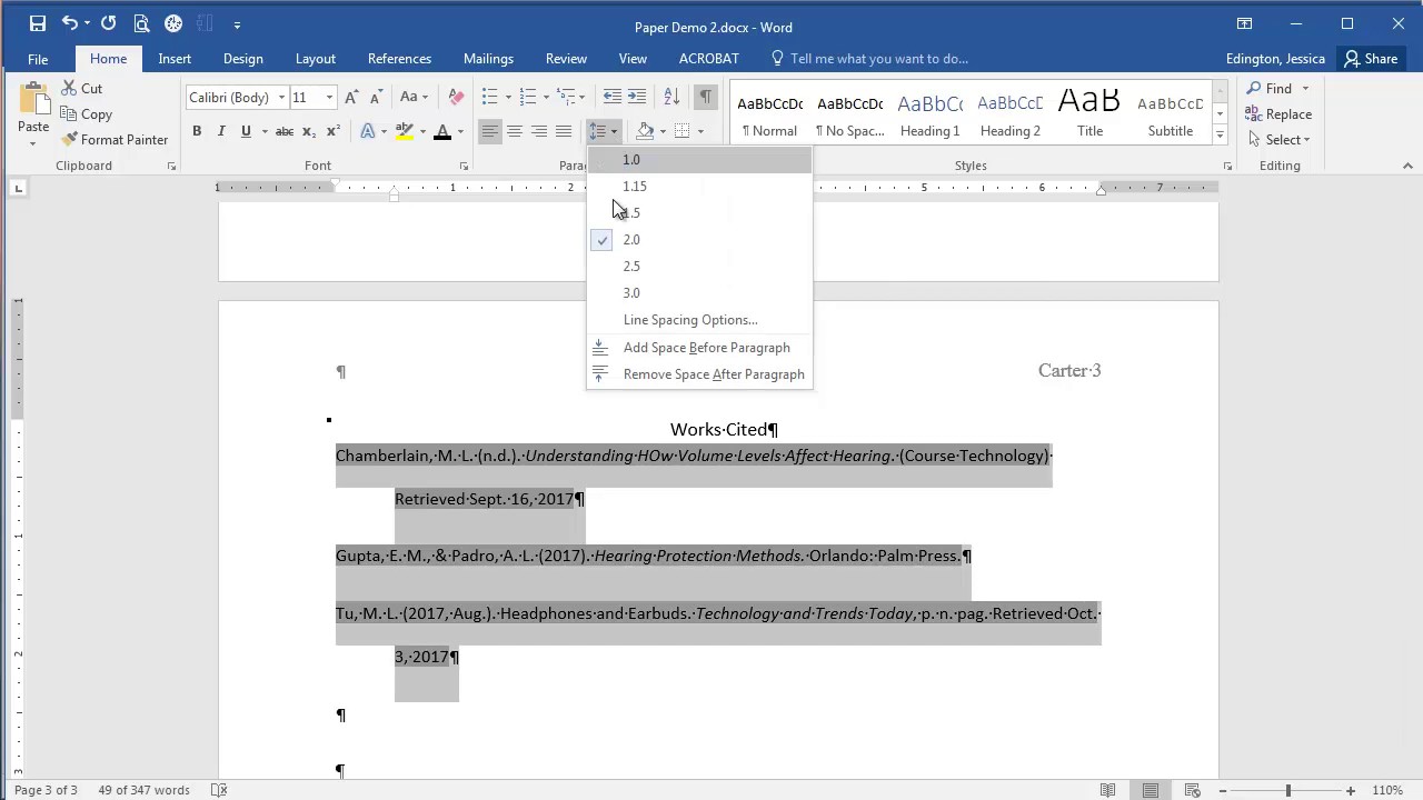 add works cited in word for mac